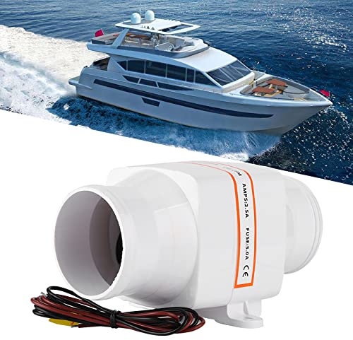 Marine Bilge Air Blower, 3 Zoll In-Line Marine Bilge Air Blower Mute Starker Lüfter für Yachtboot RV für Marine Bilge Air Blower Inline Air Blower Air Blower Fan 3in Air Blower