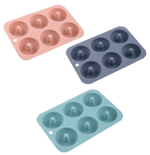 Moldes Reposteria Juego de 3 piezas de molde creativo de silicona for Donuts, molde for pasteles, herramientas circulares for hornear, molde for pudín de gelatina de Chocolate para Molde de Decoración