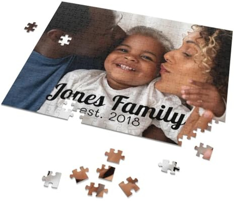 XEL Personalisiertes benutzerdefiniertes Holz Puzzle, individuelle Puzzles von Fotos 1000 Teile, für Erwachsene und Kinder Familie, Weihnachten, Valentinstag, Geschenk