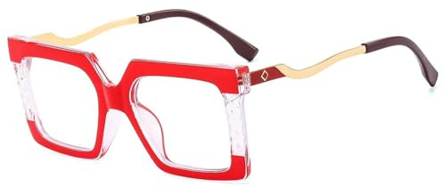 MUTYNE Quadratisches Brillengestell für Damen, Vintage, übergroße Brillengestelle, weibliche Metallbrillen