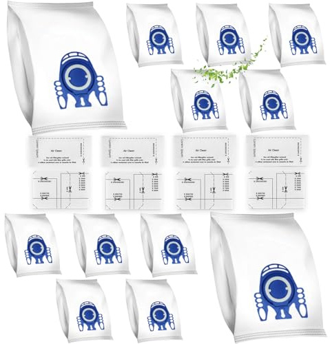 12 sacs d'Aspirateur pour aspirateurs GN 3D Complete C2 C3, Classic C1 S2000, S5000 et S8000 Series Sacs à poussière + 8 filtres
