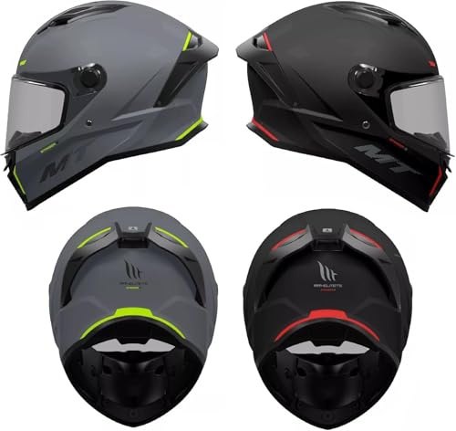 Motorcycle Motorbike Scooter mt stinger 2 Full Face Helmets Men Women Biker Rider Sports Racing Touring ECE 22.06 Approved Crash Helmet (A2 Titanium Matt Grey,M)