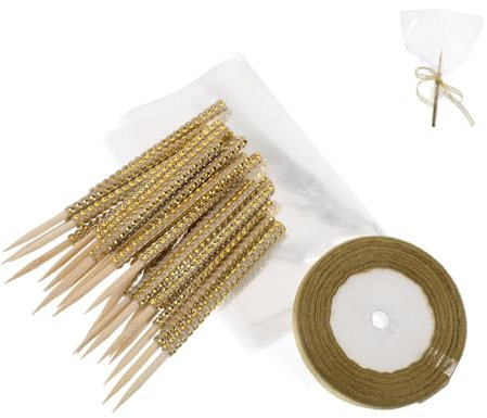 JOINPAYA 24piezas Palitos De Brillantes para Dulces y Cinta Brillante para Decoración De Fiestas para Celebraciones De Otoño y Eventos Festivos