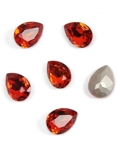 Gemas de cristal con forma de lágrima, piedras de estrás para manualidades, K9, con punta trasera, para costura, todo para labores de costura y decoración, jacinto, 20 x 30 mm, 3 unidades