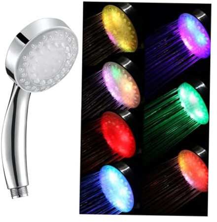 Gadpiparty LED Duschkopf Farbwechsel Hoher Druck Handheld Temperaturregelung Bunt LED Duschkopf Ohne Batterien Für Erfrischende Duscherlebnisse