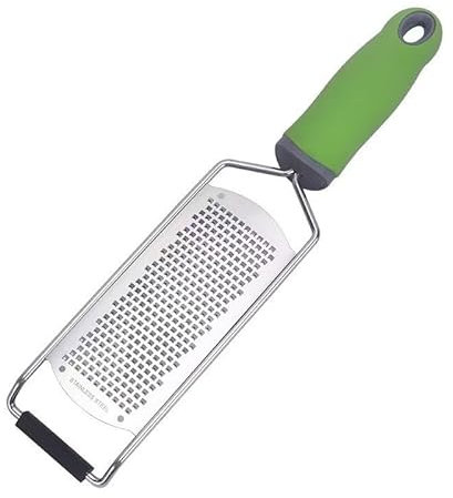 Rallador de queso y limón multiusos de acero inoxidable, herramienta afilada para frutas y verduras, rebanadores manuales de cocina (verde, grande)