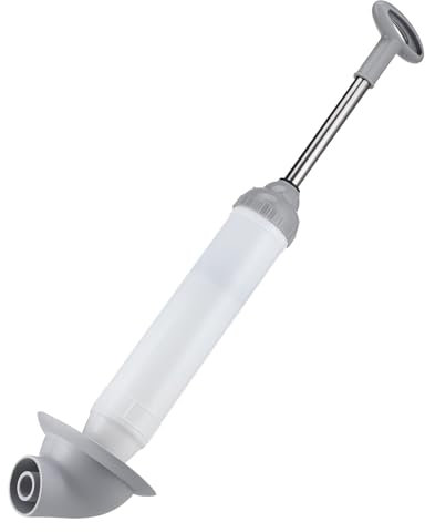 HOMSFOU Stantuffo Ad Alta Pressione per WC Strumento per Rimozione Intasamenti da Scarico Testa Curva e Costruzione Robusta in Acciaio Inossidabile e Ventosa