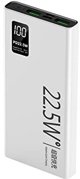 Carga rápida de Power Bank, portátil rápido, Paquete, con Paquete de Puerto Triple y Puerto de Entrada Doble, Blanco, 30000 mAh