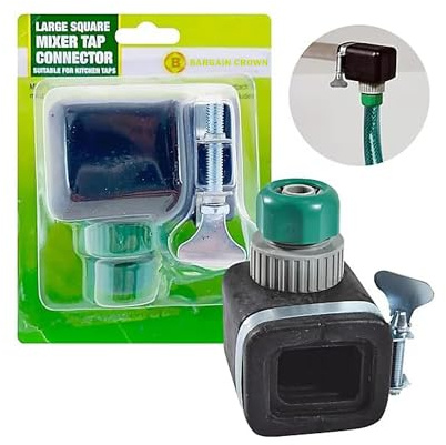 Bargain Crown Universal Tap Hose Connector – Indoor Outdoor Mixer Tap to Garden Hose Adapter | Leakproof Mixer Fitting with Quick Connect | Quick Connect Hose Attachment for Washing, Gardening & More