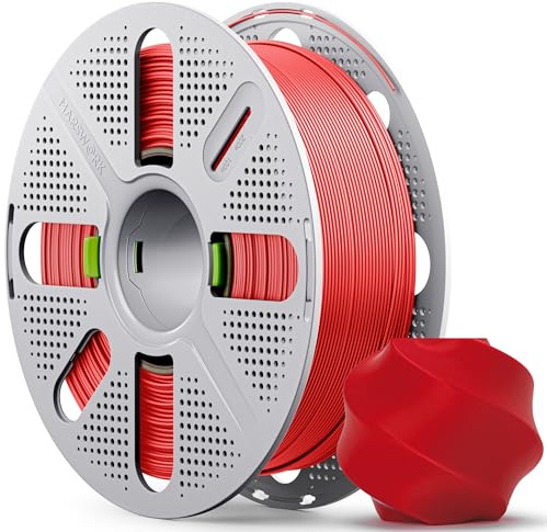 MarsWork PLA Basic, Pre-Dried Filament with Quick-Swap Reusable Spool 1kg (2.2lbs), 1.75mm 3D Printing Filament, Compatible with Bambu Lab 3D Printers – Red