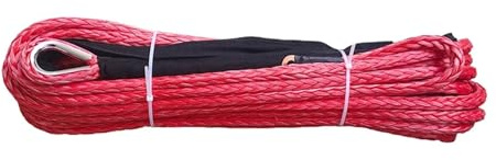 para Coche, camión, Remolque, SUV Cuerda de cabrestante Todoterreno de 6 mm x 15 m, Material sintético, Cuerda de Remolque for automóvil(Red)