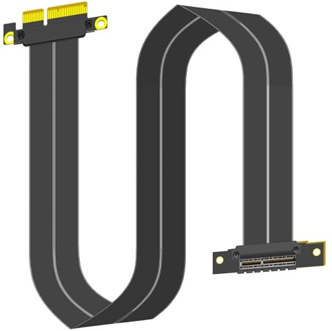 GLOTRENDS 600mm PCIe 4.0 X4 Riser Cable para M.2, WiFi, Firewire, USB, tarjetas de sonido, etc.