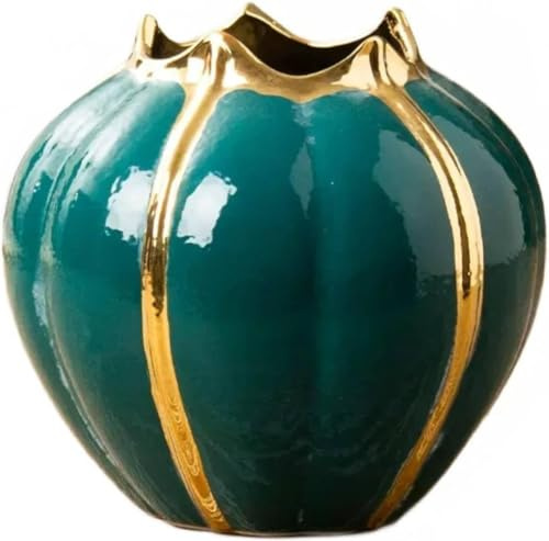 vas – keramiska ornament dekor blomsterarrangemang hydroponiskt retro skrivbord vardagsrum hotellhall 18 x 19 cm hantverk (färg: Julren – stil5, storlek: 18 x 19 cm)