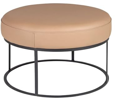 Panchina circolare Angel Cerdá moderna pelle marrone acciaio nero modello 5190