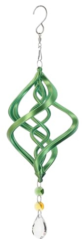 Shimmerz Typhoon Small Green Wind Spinner Hanging Garden Ornament Crystal Suncatcher Indoor Outdoor Decoration