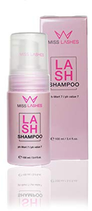Miss Lashes Wimpernshampoo (100ml) – Lash Extension Shampoo, Cleanser, Verlängert die Haltbarkeit von Wimpernextensions, Wimpernpflege, Wimpernschaum, Schonende Reinigung für Wimpern – 100 ml