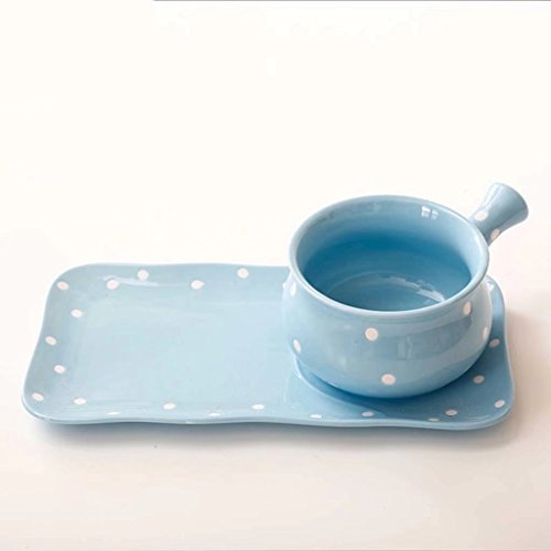 Gute Schüssel Zhao SHOP-5in Porzellanschale 600ml Backform mit Griff für Restaurant Home Breakfast Desserts