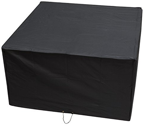 Woodside Heavy Duty Waterproof XL 135 x 135CM Rattan Cube Outdoor Garden Furniture Set Rain Cover, Black, Heavy Duty 600D Material, 5 YEAR GUARANTEE