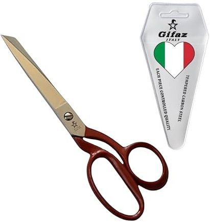 GIFAZ Forbici da Sarta Professionali 20,50 cm e di Precisione TAGLIATUTTO in Acciaio al carbonio nichelate Verniciate di Rosso Affilate per Taglio e Sartoria - Ultra Resistente Made in Italy