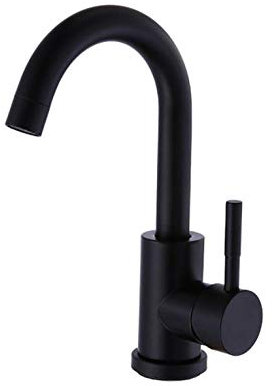 Schwarz 304 Edelstahl poliert Bad Waschbecken Mixer Doppelwaschbecken drehbare Waschbecken Wasserhahn Mixer