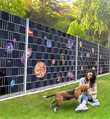 MyMaxxi Felder Zaunsichtschutz | Space F3 9 Streifen |viele Felder kombinierbar | Sichtschutzstreifen für Doppelstabmattenzaun | Windschutz Sonnenschutz Blickdicht | Sichtschutz Garten | Sichtschutz