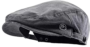 CMUNDLJQ 2 in 1 Vintage Look Cord Baseball Cap Barett Baskenmütze Schirmmütze Newsboy Verstellbar Schiebermütze Flatcap Für Herren und Damen (Grau)