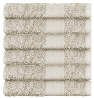 Victorio & Lucchino Juego de Toallas 100% Algodón - 6 Toallas Lavabo 50x100cm - Color Beige