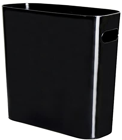 Youngever 5L Schlanker Mülleimer aus Kunststoff, Papierkorb, 5L Kleiner Mülleimermit Griffen, für Zuhause, Büro, Wohnzimmer, Arbeitszimmer, Küche, Kosmetikeimer Badezimmer(schwarz)
