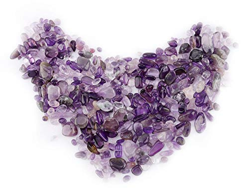 Kuuleyn Pietre di Quarzo trucioli burattati di Pietra, trucioli di Quarzo burattati Naturali Trasparenti Pietre frantumate, trucioli di Pietra burattati Pezzi di Quarzo di Cristallo(Ametista)