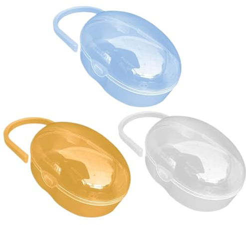 Gcroet Canda del Ciuccio Scatola per Ciuccio a Prova di Polvere per Neonati, Custodia per Neonati da Bambino 3 Pezzi, Scatola di archiviazione del Ciuccio, Scatola di Portata, Scatola del Supporto,