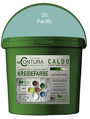 Contura BeGreen 1,5Kg. Kreidefarbe Shabby Chic Möbellack Lack Möbel Farbe Holzlack Natur (26 Pacific)