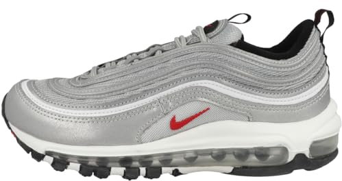 NIKE Damen Air Max 97 Sneaker, Metallic Silber/Uni Rot-White-Black, 38 EU