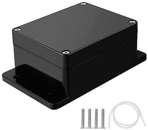 Therlan Abzweigdose Schwarz Wasserdichtes IP65, Klein Anschlussdose ABS Gehäuse Elektronik Abzweigkasten Verteilerdose IP65 Kunststoffgehäuse Schwarz Verteilerdose Außen Wasserdicht 115 * 90 * 55 mm