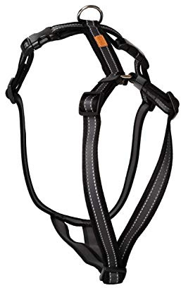 Feltmann Hundegeschirr für sehr kleine Hunde, Soft Grip, schwarz/Silber, 2-4 kg, 15 mm, Bandbreite