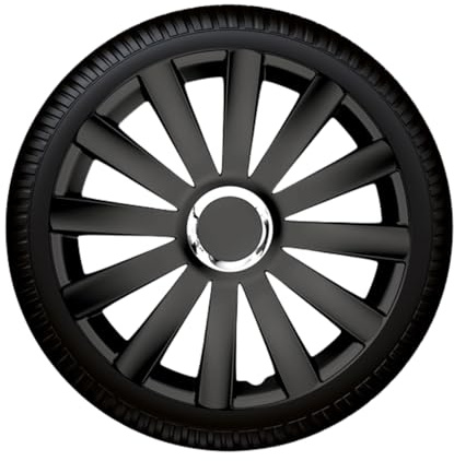 Luckyberg Radkappen 15 Zoll | Felgenabdeckung für Autofelgen und Radzierblenden 4er-Set für die meisten Automarken Radkappen aus hochwertigem Kunststoff. (SCHWARZ)