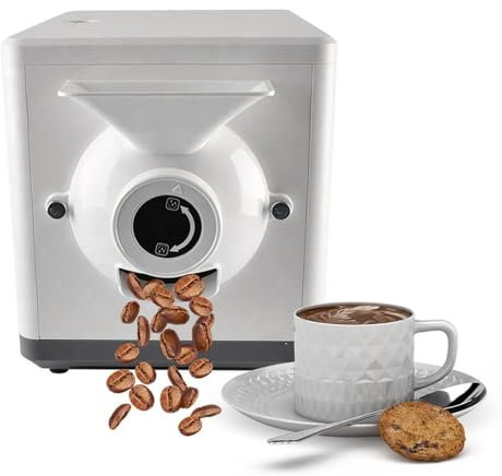 QJJML 1600W Electric Coffee Roaster Machine for Commercial and Home Use - Adjustable Timing & Temperature - Multifunctional Nut and Peanut Roaster