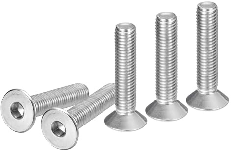 DTGN 10er Packung M10-1.5 x 50mm Sechskantschrauben mit Zylindersenk-Kopf | Senkkopfschrauben, 304 Edelstahl, Vollgewinde