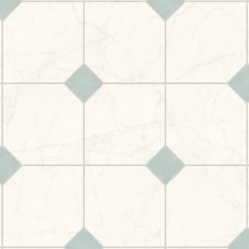 VINYL FLOORING UK Cream Tile Effect Anti-Slip Vinyl Flooring For LivingRoom, Hallways, Kitchen, 3.8mm Thick Vinyl Sheet-1m(3'3) X 4m(13'1)-4m²