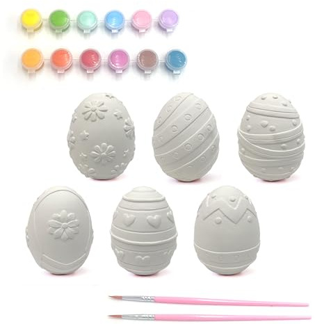 ICE TOYS Set Uova Pasqua da Pittura 20pz decoupage lavoretti per Bambini e Fai da Te Confezioni Regalo(Kit 1)