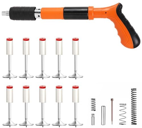 Manuelle Nagelpistole mit 10 Runden Nägeln,Mini Nail Tool Nagelpistole,Tragbare Nail Gun Einstellbare Schalldämpfer Stahl Nagel Pistole Pistole,Bolzenschussgerät für Stahl,Beton,Zementwand,Haushalt