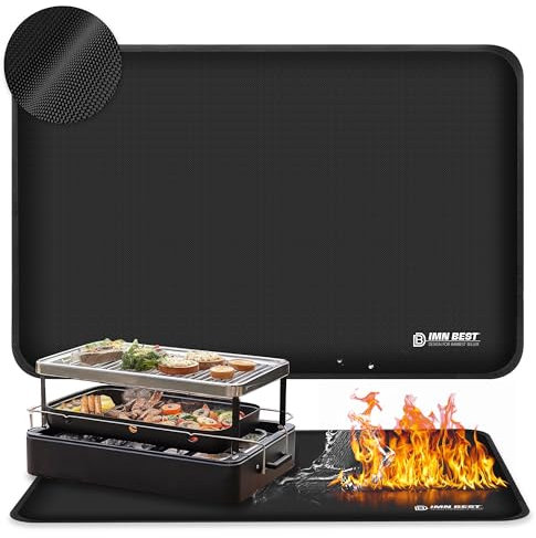 ImnBest Feuerfeste Unterlage,Hitzebeständige Unterlage für Outdoor Grill,schützt Ihren Vorbereitungstisch und Grilltisch im Freien – hitzeschutzmatte (75x53cm)