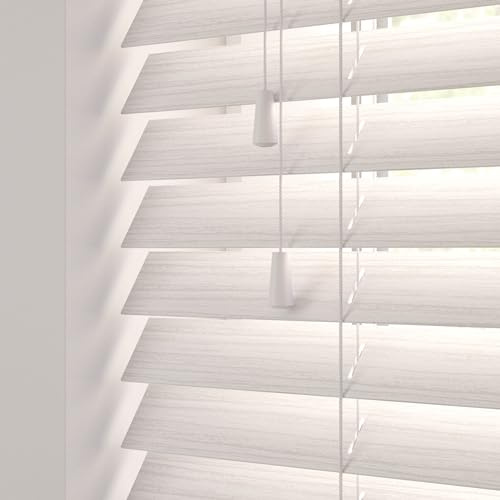 Hand Made To Measure FAUX WOOD Venetian Blinds - British Made - by HOMESMART BLINDS (Washed Oak)