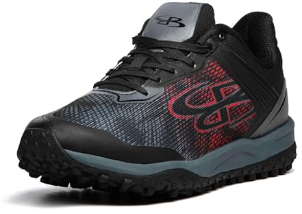 Boombah Viper Men's Shadow Turf Black/Charcoal/Red - Size 9