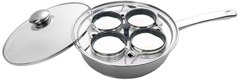 Eierpfanne, Antihaftbeschichtet, Für 4 Tassen, Eierkocher Aus Edelstahl, Dampfender Eiertopf, Wilderer, Dampfgarer, Multifunktionaler Dampfgarer Für Babynahrung, Universeller Induktionsherd, Antihaftb