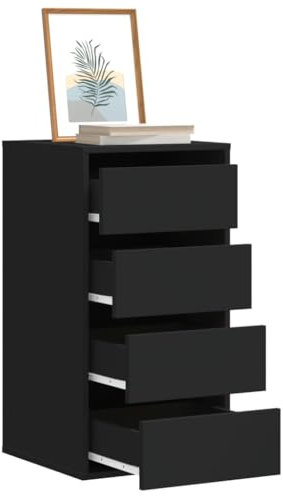 UJCHVHN Schränke & Aufbewahrung, Kommode, Eckkommode, Schwarz, 40 x 41 x 76 cm, Holzwerkstoff