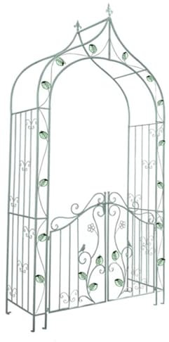 Arche De Jardin, pour Décoration De Cérémonie De Mariage, Arche De Jardin avec Portail, Pointes De Flèche, Arche De Jardin en Métal, pour Vignes Grimpantes, Treillis en Arche en Métal(Green)