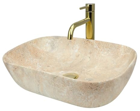 GTM Design Aufsatzwaschbecken Matt Modern Waschbecken ohne Hahnloch - Elegant Aufsatzwaschbecken Oval für Badezimmer und Gäste WC - nur Bad Waschbecken - Modell 14