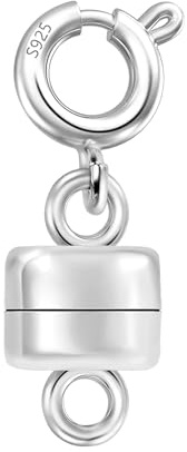 Sterling Silver Magnetic Necklace Clasps, ALEXCRAFT 925 Sterling Silver Magnetic Clasp and Closures Magnet Jewelry Clasps Necklace Connector Converter Bracelets Necklaces Jewelry Making Supplies