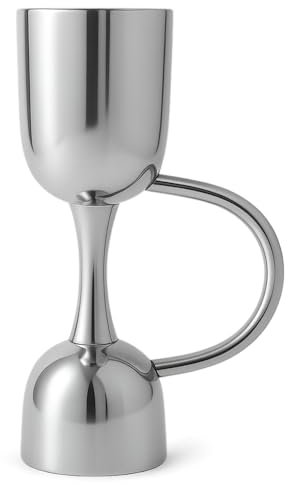 BarBits Volaro™ - Medidor de cóctel con asa - Taza medidora de alcohol de alta calidad de 25-50 ml - Acero inoxidable