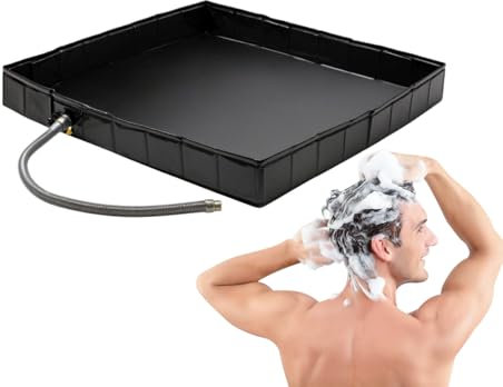 Plato De Ducha Para Exteriores | Base De Ducha Plegable Con Agujero De Desagüe - Pileta Portátil Para Camping Sauna Baño De Mascotas Jardín Playa Patio Exterior